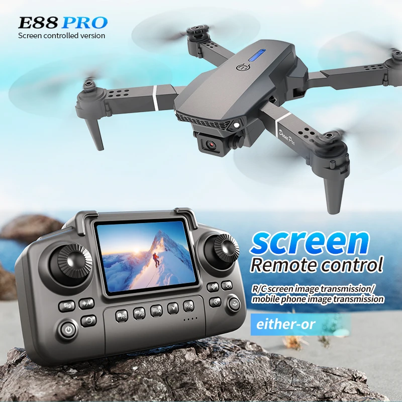 Drone Ae Rc - Drone professionnel E88 PRO avec écran,