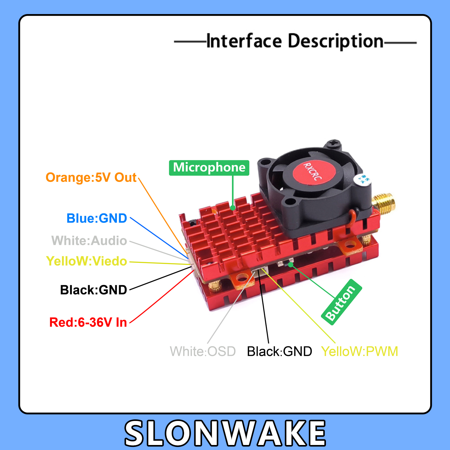 SLONWAKE 5.8G 2W VTX FPV 1800T - Drone Ae Rc avis et prix