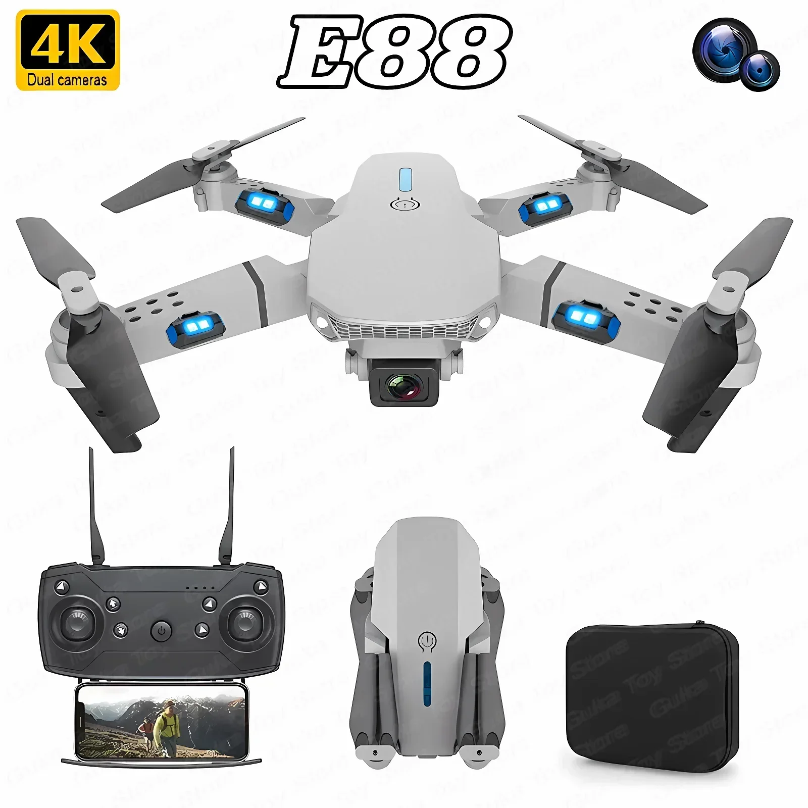 Drone E88 Pro WIFI FPV Grand A - Drone E88Pro Rc 4K avis et prix