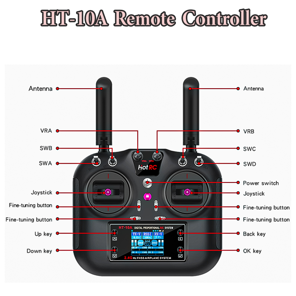 Émetteur Hotrc HT-10A 2.4G 10C - Drone And Car avis et prix